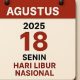 Resmi! 18 Agustus 2025 Jadi Hari Libur Tambahan dari Pemerintah