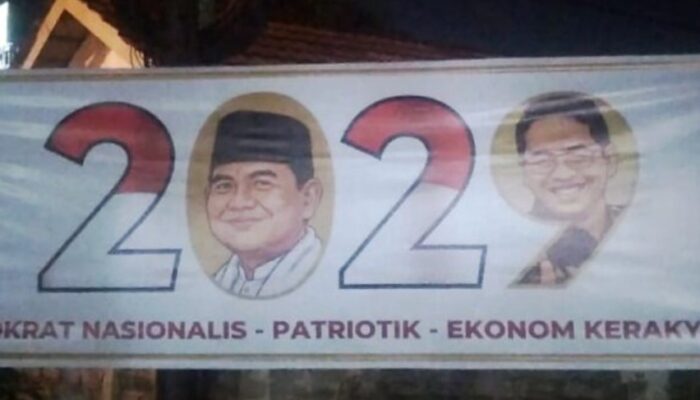 Spanduk “2029” Viral di Bandung, Purbaya Yudhi Sadewa Tampil Bersama Prabowo