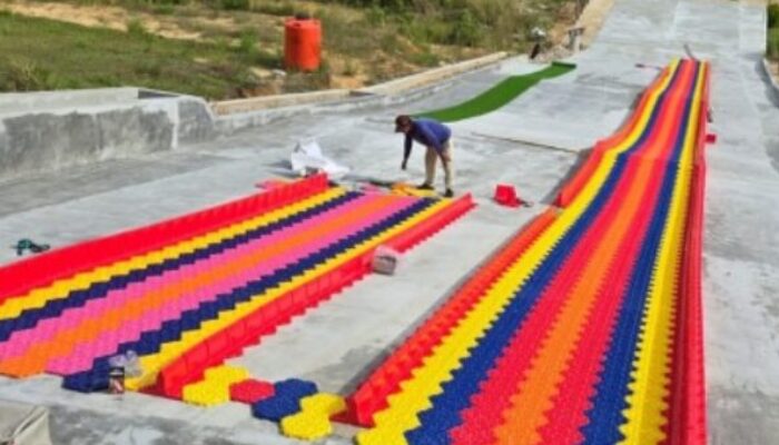 Danau Tanjung Sarai Kukar Hadirkan Wahana Prosotan Pelangi, Menjadi Daya Tarik Baru