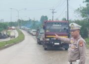 Antrean Panjang Truk di SPBU Soekarno-Hatta Balikpapan, Satlantas Polresta Atur Lalu Lintas